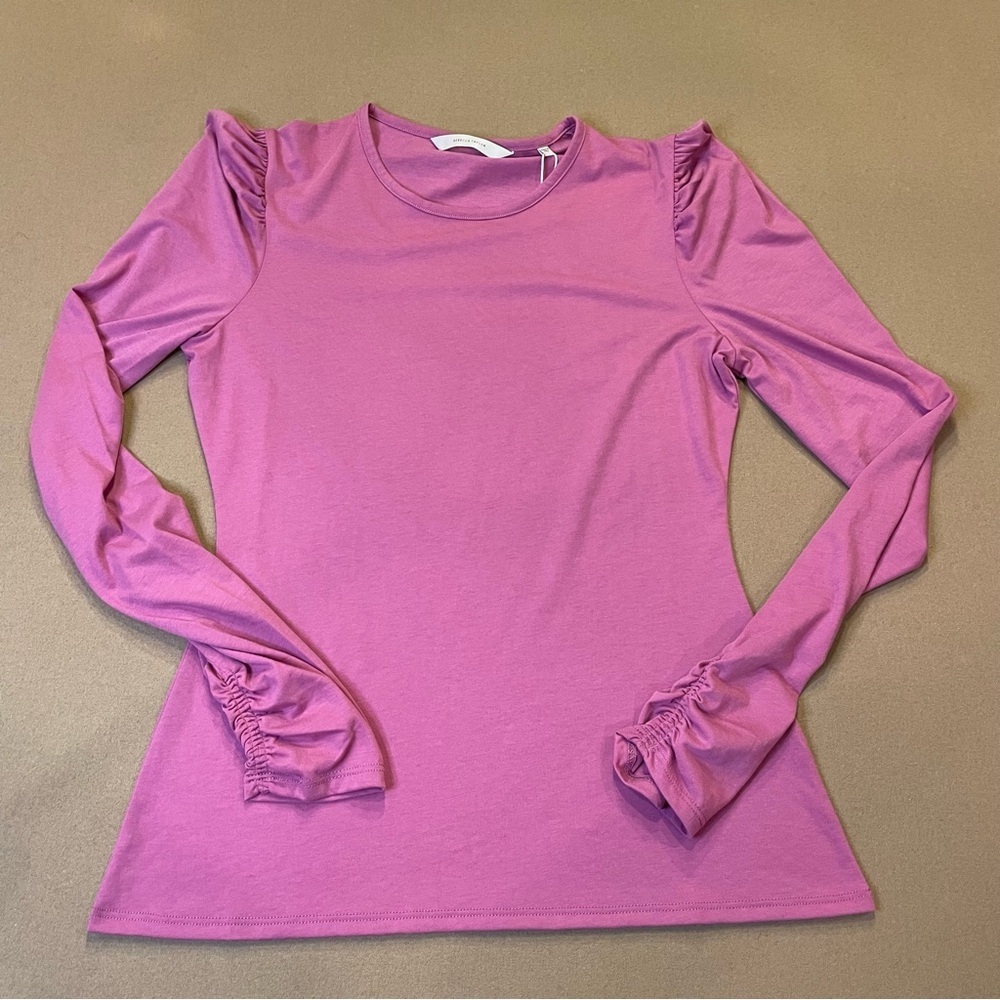 Rebecca Taylor Ruched Long Sleeve Tee Size Medium New w Tag